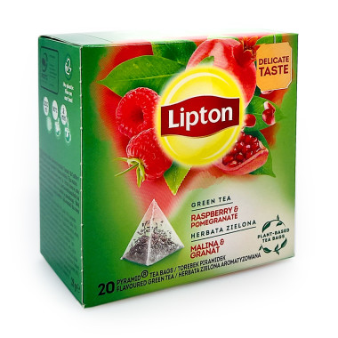 Lipton Gr&uuml;ner Tee Himbeere &amp; Granatapfel, 20er Pack