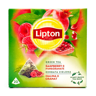 Lipton Grüner Tee Himbeere & Granatapfel, 20er Pack x 12