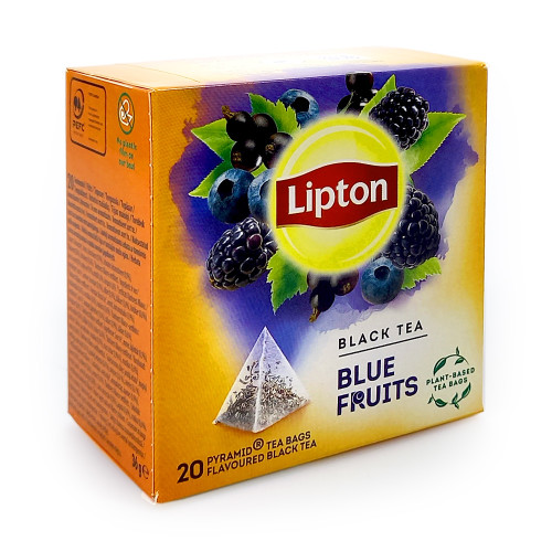 Lipton Black Tea Blue Fruit, pack of 20