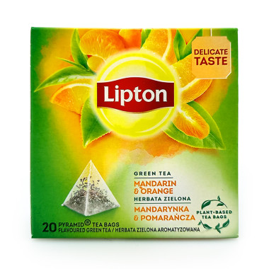 Lipton Green Tea Mandarin &amp; Orange, Pack of 20