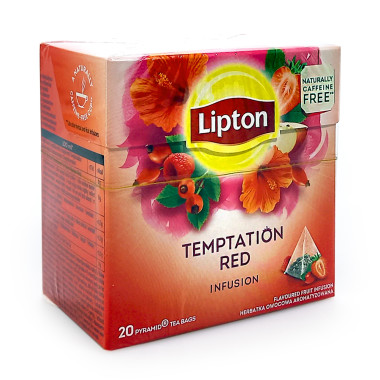 Lipton Früchtetee Temptation Red Erdbeere Himbeere, 20er Pack x 12