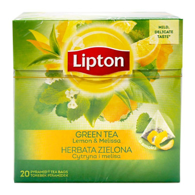 Lipton Gr&uuml;ner Tee Zitrone &amp; Melisse, 20er Pack x 12