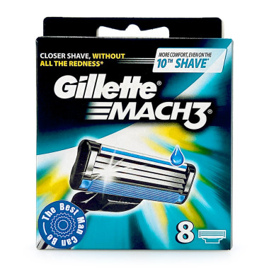 Gillette Mach3 razor blades, pack of 8