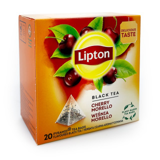 Lipton Black Tea Morello Cherry, pack of 20