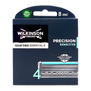 Wilkinson Quattro Essential 4 Sensitive Razor Blades, pack of 8 x 10