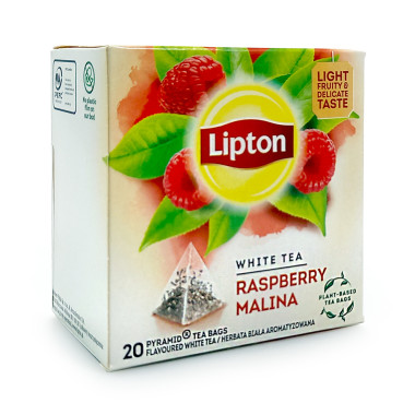 Lipton White Tea with Raspberry, Pack of 20 x 12