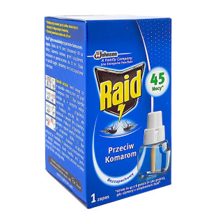 Raid mosquito 45 nights plug-in refill, 27 ml