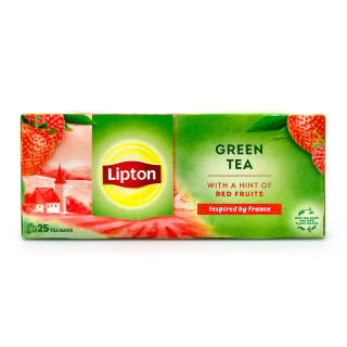Lipton Grüner Tee Red Fruits, 25er Pack x 12