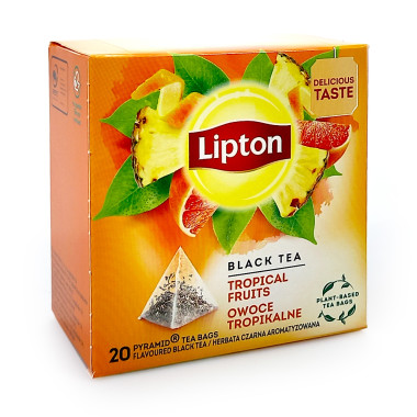 Lipton Black Tea Tropical Fruits, pack of 20 x 12