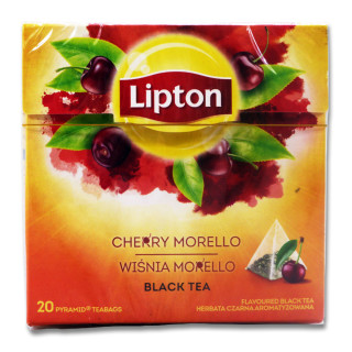 Lipton Black Tea Cherry Morello, pack of 20 x 12