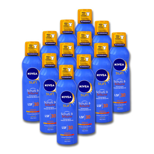 Nivea SUN Protection & Tanning Sun Spray LSF 30, 200 ml x 12