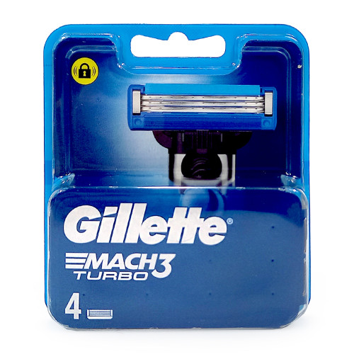 Gillette Mach 3 Turbo Rasierklingen, 4er Pack