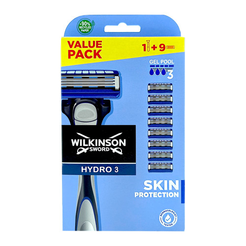 Wilkinson Hydro3 shaver + 8 replacement blades