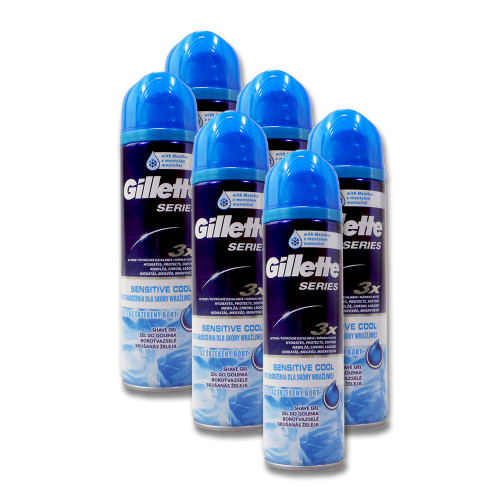 Gillette Rasiergel Series Sensitive Cool, 200 ml x 6