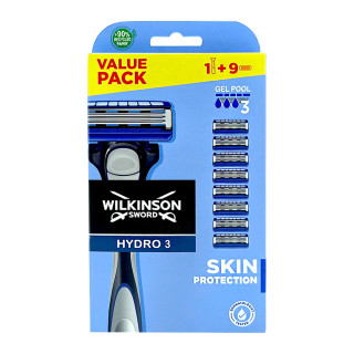 Wilkinson Hydro 3 Skin Protection Rasierer + 8 Ersatzklingen x 10