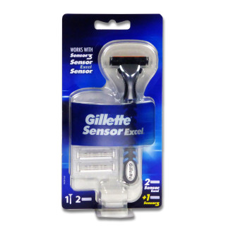 Gillette Sensor Excel Shaver + 2 replacement blades x 6