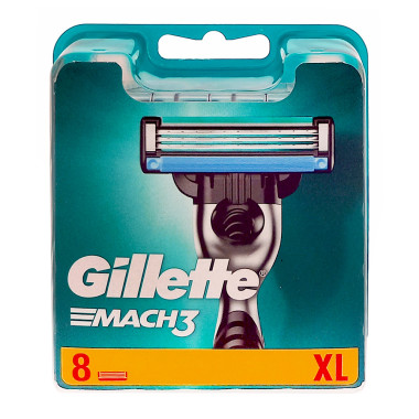 Gillette Mach 3 razor blades, pack of 8 x 10