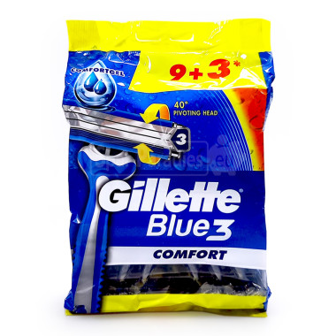 Gillette Blue3 disposable razor, pack of 12