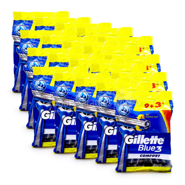 Gillette Blue3 disposable razor, pack of 12 x 20