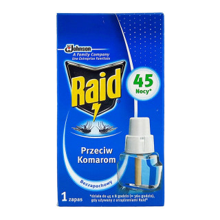 Raid mosquito plug 45 nights refill, 27 ml x 24