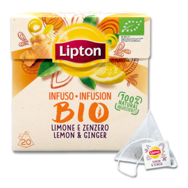Lipton Bio Tee Ingwer &amp; Zitrone, 20er Pack