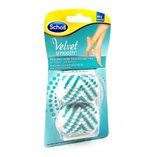 Scholl Velvet Smooth Peelingbürsten-Aufsatz für trockene Haut, 2er Pack