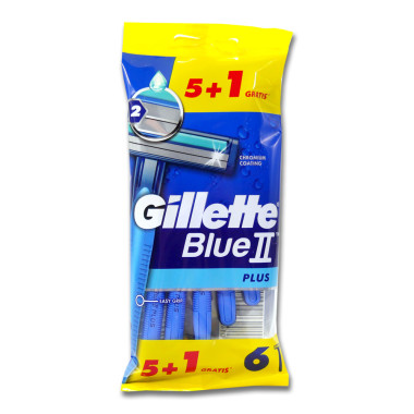 Gillette Blue II Plus Einwegrasierer, 6er Pack
