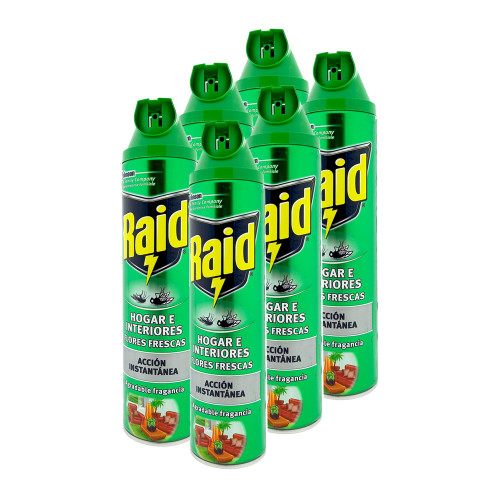 Raid Home & Garden Insect Killer Spray, 600 ml x 6