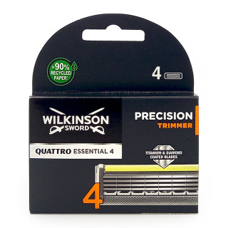 Wilkinson Quattro Essential 4 Precision Trimmer Rasierklingen, 4er Pack x 10