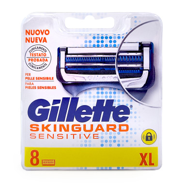 Gillette SkinGuard Sensitive Rasierklingen, 8er Pack x 10