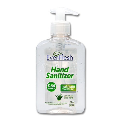 EverFresh Hand-Desinfektionsmittel Gel mit Aloe Vera Pumpspender 66%, 236 ml