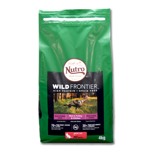 Nutro Wild Frontier Adult Trockenfutter für Katzen Truthahn & Huhn, 4 kg