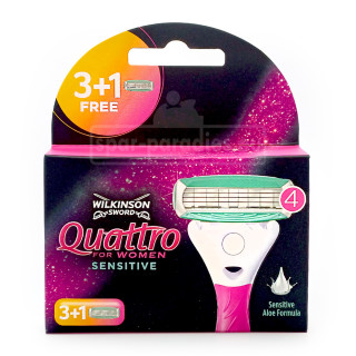 Wilkinson Quattro for Women Sensitive Rasierklingen, 4er Pack x 10