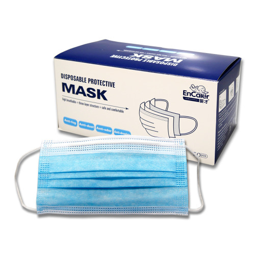EnCaier Mund-Nasen-Bedeckung Gesichtsmasken 3-lagig, 50er Pack
