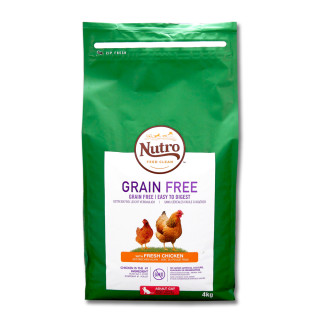 Nutro Grain Free Adult Trockenfutter für Katzen mit frischem Huhn, 4 kg
