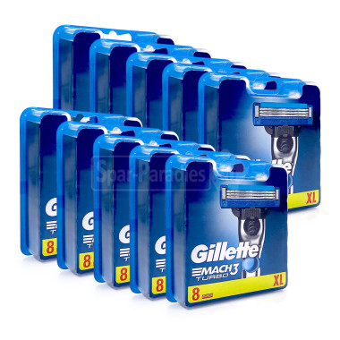 Gillette Mach3 Turbo razor blades, pack of 8 x 10