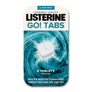 Listerine Go! tabs chewable tablets mouthwash, pack of 8