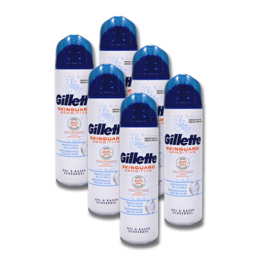 Gillette Shaving Gel SkinGuard Sensitive, 200 ml x 6