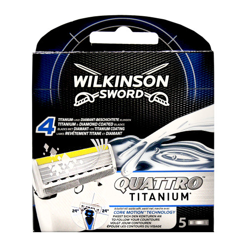 Wilkinson Quattro Titanium Core Motion Rasierklingen, 5er Pack