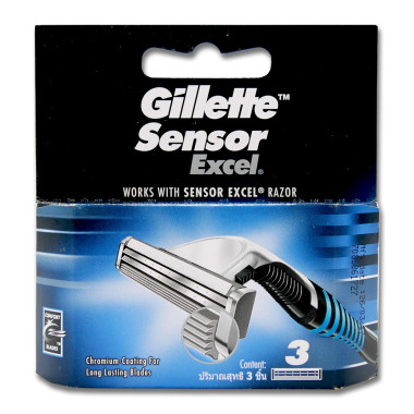 Gillette Sensor Excel razor blades, pack of 3 x 12
