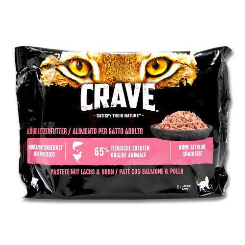 Crave Cat Wet Food Paste with Salmon & Chicken multi pack, 4 x 85 g