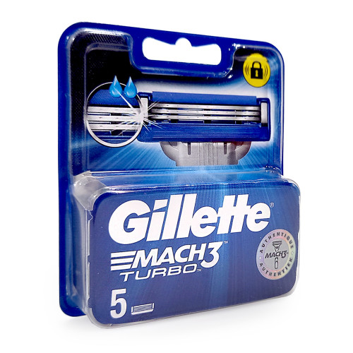 Gillette Mach3 Turbo razor blades, pack of 5