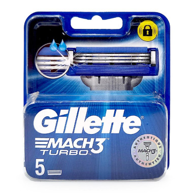 Gillette Mach 3 Turbo Rasierklingen, 5er Pack