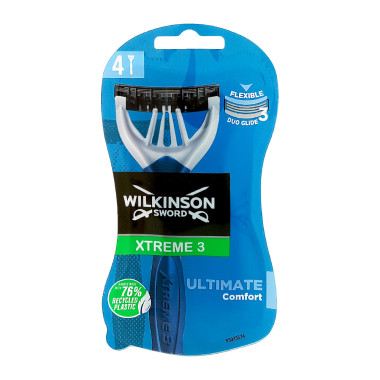 Wilkinson Xtreme3 Ultimate Comfort Einwegrasierer, 4er Pack
