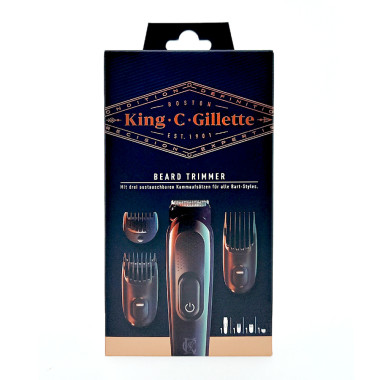 King C. Gillette beard trimmer with three hair combs