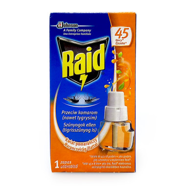 Raid mosquito 45 nights orange blossom plug-in refill, 27 ml x 24