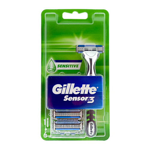 Gillette Sensor 3 Sensitive Rasierklingen, 6er Pack mit Griff