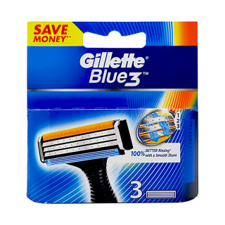 Gillette Blue3 razor blades, pack of 3
