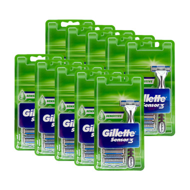 Gillette Sensor 3 Sensitive Rasierklingen, 6er Pack mit...
