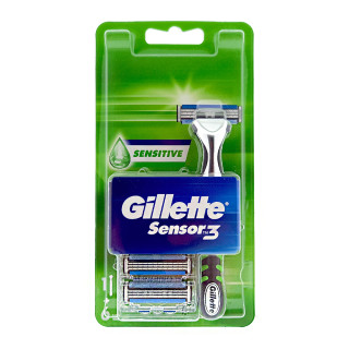 Gillette Sensor 3 Sensitive Rasierklingen, 6er Pack mit Griff x 10